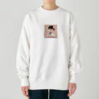 波にのるくまたんショップ62号店81番通りの空手をしている女の子 Heavyweight Crew Neck Sweatshirt