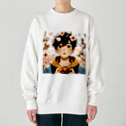 可愛い男の子イラスト販売所　By,keicyanの男の子　中学1年生　春 Heavyweight Crew Neck Sweatshirt