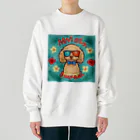 mizosuziのトイプードルのトロピカルバケーション Heavyweight Crew Neck Sweatshirt