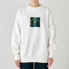 enodeaouの川の水と橋 Heavyweight Crew Neck Sweatshirt