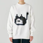 ねこさん爆発パラダイス暗黒神城正門前店のハチワレねこさんドット（ファビコン）  Heavyweight Crew Neck Sweatshirt