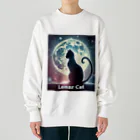 MystiCatの幻想的な猫のシルエット Heavyweight Crew Neck Sweatshirt