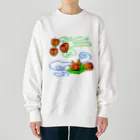 Lily bird（リリーバード）のホオズキ 水紋背景（和柄） Heavyweight Crew Neck Sweatshirt