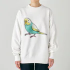 まめるりはことりのごきげんセキセイインコ【まめるりはことり】 Heavyweight Crew Neck Sweatshirt