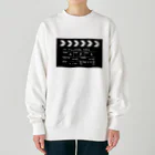 なでしこ@デザインの映画撮影 カチンコ Heavyweight Crew Neck Sweatshirt