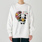 イラスト MONYAAT のCT54ズレぱんだちゃん　アイスを食べよう_bs Heavyweight Crew Neck Sweatshirt