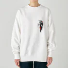 小鳥と映画館のキツツキ はりついた Heavyweight Crew Neck Sweatshirt