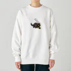 完熟トマト新聞のタスマニアデビルは死んだものを食べる Heavyweight Crew Neck Sweatshirt
