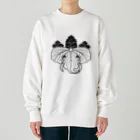 『NG （Niche・Gate）』ニッチゲート-- IN SUZURIの動物家紋。H.T.（桐にゾウ）黒 Heavyweight Crew Neck Sweatshirt