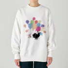 イラスト MONYAAT のくろねこの風船の種*A Heavyweight Crew Neck Sweatshirt