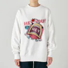 イラスト MONYAAT のHEY YOU!*釣れたかもA* Heavyweight Crew Neck Sweatshirt