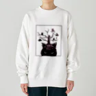 ブティック萌の猫とフクロウ Heavyweight Crew Neck Sweatshirt