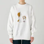 shimeji_omuのネコとメンフクロウ Heavyweight Crew Neck Sweatshirt