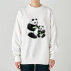 chippokeのパンダの親子 Heavyweight Crew Neck Sweatshirt