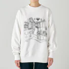 気ままに創作　よろず堂のレトロ純喫茶　黒 Heavyweight Crew Neck Sweatshirt