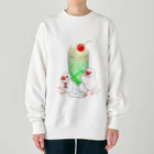 Lily bird（リリーバード）のメロンクリームソーダと文鳥ず Heavyweight Crew Neck Sweatshirt