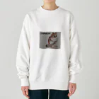 シマリス部　の毛繕いのシマリス3横　フォント大文字 Heavyweight Crew Neck Sweatshirt