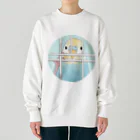 まめるりはことりの可愛いのぞき見セキセイインコちゃん【まめるりはことり】 Heavyweight Crew Neck Sweatshirt