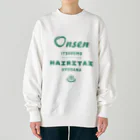 温泉グッズ@ブーさんとキリンの生活の温泉入りたい Heavyweight Crew Neck Sweatshirt