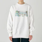 温泉グッズ@ブーさんとキリンの生活の猫の温泉（カラー） Heavyweight Crew Neck Sweatshirt