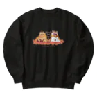 RacCOOLus-ラクーラス-のタヌキとアライグマの秋支度 Heavyweight Crew Neck Sweatshirt