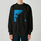 cuuyabowの横浜港海岸Map / Blue Land Heavyweight Crew Neck Sweatshirt