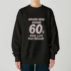 キッズモード某のROUND60 / 還暦＆アラ還を軽やかにすごすロゴ(濃色用) Heavyweight Crew Neck Sweatshirt