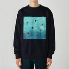 L_arctoaの海を泳ぐチャイロチビゲンゴロウ Heavyweight Crew Neck Sweatshirt