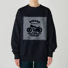 キッズモード某の武骨なバイクデザイン(ヒッコリー) Heavyweight Crew Neck Sweatshirt