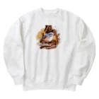 jun-hoshiのルリビタキ ♂ Heavyweight Crew Neck Sweatshirt