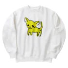 akane_art（茜音工房）のゆるチワワ（イエロー） Heavyweight Crew Neck Sweatshirt