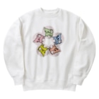 akane_art（茜音工房）のゆるチワワ（フラワーサークル） Heavyweight Crew Neck Sweatshirt