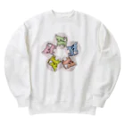 akane_art（茜音工房）のゆるチワワ（フラワーサークル） Heavyweight Crew Neck Sweatshirt