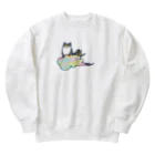 cosmicatiromの五色の雲と二匹の猫 Heavyweight Crew Neck Sweatshirt