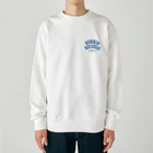 BURIKI'N RECORDSのブリキン定番ロゴ(スモーキーブルー小） Heavyweight Crew Neck Sweatshirt