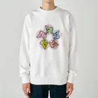 akane_art（茜音工房）のゆるチワワ（フラワーサークル） Heavyweight Crew Neck Sweatshirt