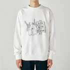 Nomi(shop-I＊iro-)の不思議生物クルビーとLife with Green【黒】 Heavyweight Crew Neck Sweatshirt