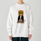 キッズモード某の噺家バーガー(かぶりものVr) Heavyweight Crew Neck Sweatshirt