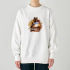 jun-hoshiのルリビタキ ♂ Heavyweight Crew Neck Sweatshirt