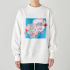 おにぎり屋の春待ち桜とニホンヤモリ Heavyweight Crew Neck Sweatshirt