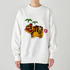 a-bow's workshop(あーぼぅズ ワークショップ)の張り子の虎 Heavyweight Crew Neck Sweatshirt