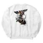 -BRIGHTS-のスケボー犬のDO A KICKFLIP!!ブラック Heavyweight Crew Neck Sweatshirt