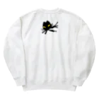 まみおデザインの黒ネコとサンマ Heavyweight Crew Neck Sweatshirt