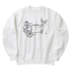 サトウノリコ*の浴室でタブレットを使う人魚【くろ】 Heavyweight Crew Neck Sweatshirt