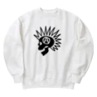 QUQU_WORKSのモヒカンスカル ブラック Heavyweight Crew Neck Sweatshirt