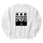 QUQU_WORKSのノーミュージックノーライフ ビッグマフデザイン ブラック Heavyweight Crew Neck Sweatshirt