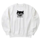 Illustrator Moca&Ram shopのネコのゲッティ/Getty Cat Heavyweight Crew Neck Sweatshirt