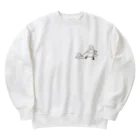 ぬんぬんの部屋のお散歩 〜モコと三つ編みちゃん〜 Heavyweight Crew Neck Sweatshirt