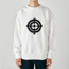 QUQU_WORKSのターゲットマーク ブラック Heavyweight Crew Neck Sweatshirt