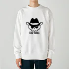 QUQU_WORKSのCOW SKULL テンガロンハットドクロ ブラック Heavyweight Crew Neck Sweatshirt